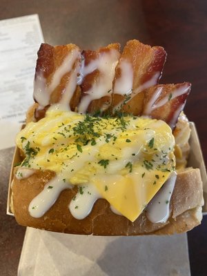 Texas Oh K-Dog and Egg toast by null