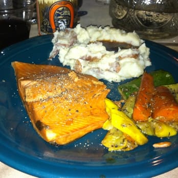 Montana Dinner Yurt - Salmon entree. Plenty of extra sides available. - Wine Bars Near Me - Big Sky, Montana Montana Dinner Yurt - Salmon entree. Plenty of extra sides available. - Wine Bars Near Me - Big Sky, Montana