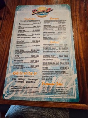 Menu photo 1 Bummz Beach Cafe Myrtle Beach, SC
