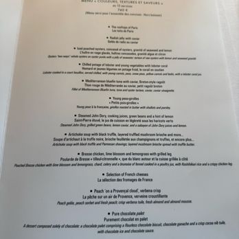 Guy Savoy - Menu - French Near Me - Paris, 75