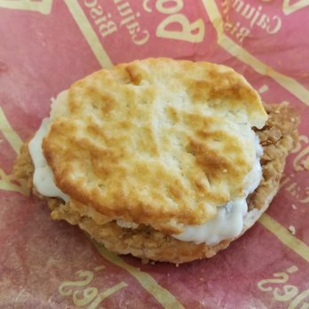Bojangles - Cajun Filet Biscuit with a dollop of sausage gravy - American Near Me - Greer, South Carolina Bojangles - Cajun Filet Biscuit with a dollop of sausage gravy - American Near Me - Greer, South Carolina