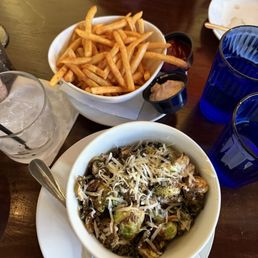 Cajun truffle French fries and crispy Brussel sprouts Cajun truffle French fries and crispy Brussel sprouts