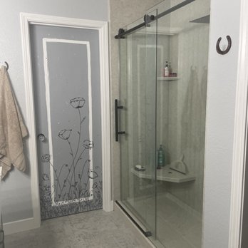 Vostok Construction - New shower and door (door art by my wife) - General Contractors Near Me - North Highlands, California