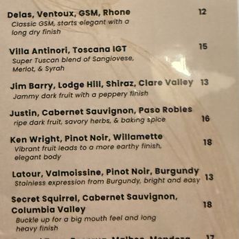 Stalk Steakhouse - red wine by the glass - Steakhouses Near Me - Eagle River, Alaska