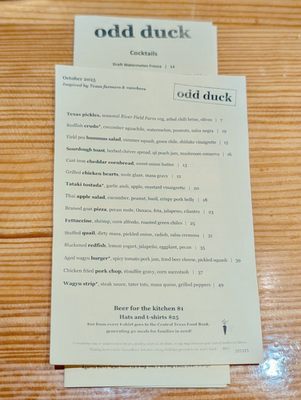 Menu photo 8 Odd Duck Austin, TX