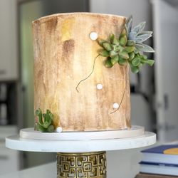 The Butter Cake Studio - Elderflower lemon cake, succulent and wafer papers