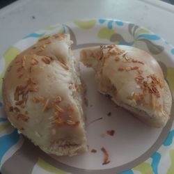 House of Bagels - Onion  bagel with Chive cream cheese & ham. They forgot the ham.