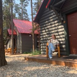 Yellowstone Cabins and Rv Park - Having a cup of coffee in front of my adorable cabin. is this real?! heaven