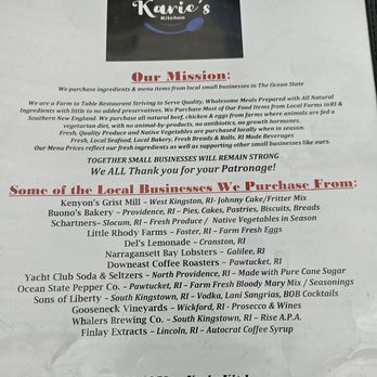 Karie's Kitchen - Mission & philosophy - Breakfast & Brunch Near Me - North Kingstown, Rhode Island