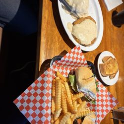 M & M Ranch House - Dinner, chicken fried steak and steak sandwich