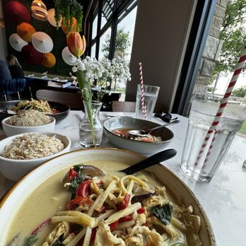 Thai Spice - Green Curry with brown rice. - Thai Near Me - Frisco, Texas Thai Spice - Green Curry with brown rice. - Thai Near Me - Frisco, Texas
