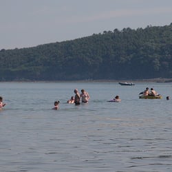 Saundersfoot Beach - Swimmers at Saundersfoot, West Wales