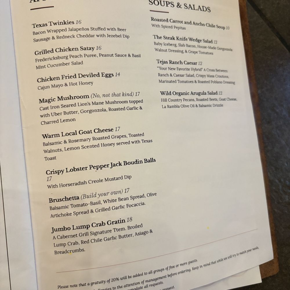 Cabernet Grill - Menu - Seafood Near Me - Fredericksburg, Texas