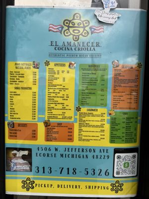 Menu photo 3 El Amanecer Ecorse, MI