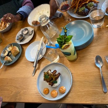 Yellowbelly - Crab fritters, two cheddar biscuits, Chili Glazed Pork Belly - New American Near Me - St. Louis, Missouri Yellowbelly - Crab fritters, two cheddar biscuits, Chili Glazed Pork Belly - New American Near Me - St. Louis, Missouri