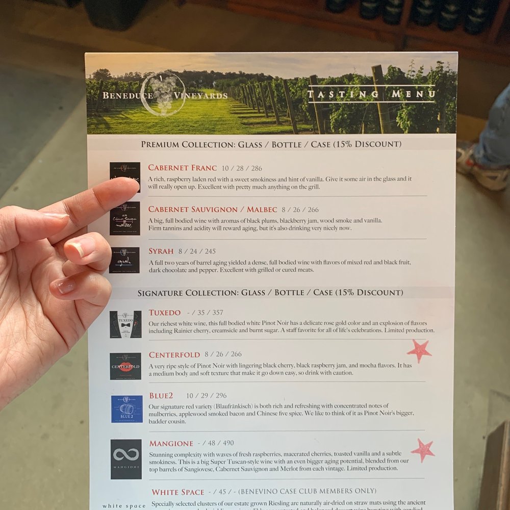 Beneduce Vineyards - Tasting menu - Wineries Near Me - Pittstown, New Jersey Beneduce Vineyards - Tasting menu - Wineries Near Me - Pittstown, New Jersey