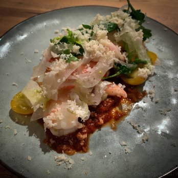 Sassafras - Pickled Shrimp "Cocktail" Salad - Heirloom Tomato, Horseradish, Celery - Southern Near Me - West Palm Beach, Florida Sassafras - Pickled Shrimp "Cocktail" Salad - Heirloom Tomato, Horseradish, Celery - Southern Near Me - West Palm Beach, Florida