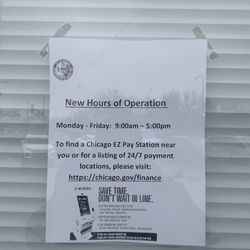 City of Chicago Department of Revenue - Hours of operation as of Dec 2023