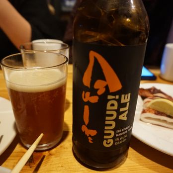 Guu with Garlic - Would not recommend the local ale, it's a bit hoppy and I prefer Asian-style beer like Sapporo with Asian food. - Japanese Near Me - Vancouver, British Columbia Guu with Garlic - Would not recommend the local ale, it's a bit hoppy and I prefer Asian-style beer like Sapporo with Asian food. - Japanese Near Me - Vancouver, British Columbia