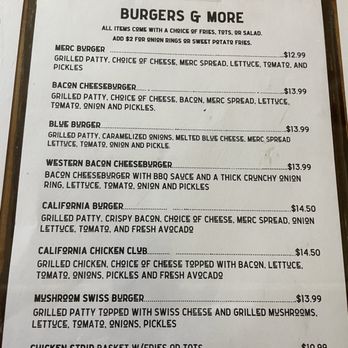 The Old Merc - Burgers and more menu - Pizza Near Me - Mcarthur, California