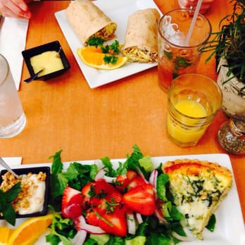 Nibbles Eatery - Breakfast Quiche Platter w/ Spinach & Artichoke Quiche and the Lilah Burrito (burrito was awesome!) Mint Black Tea & OJ - American Near Me - Eureka Springs, Arkansas Nibbles Eatery - Breakfast Quiche Platter w/ Spinach & Artichoke Quiche and the Lilah Burrito (burrito was awesome!) Mint Black Tea & OJ - American Near Me - Eureka Springs, Arkansas