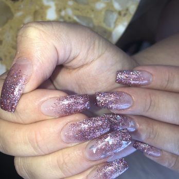I Nails - Julie did a tapered pink ombré with butterfly's - Nail Salons Near Me - San Antonio, Texas I Nails - Julie did a tapered pink ombré with butterfly's - Nail Salons Near Me - San Antonio, Texas
