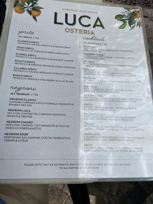 Menu photo 1 Luca Osteria Coral Gables, FL