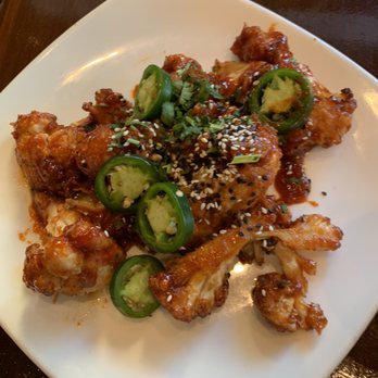Chef Geoff's West End - Appetizer BBQ cauliflower with jalapeño. - New American Near Me - Washington, DC, District of Columbia