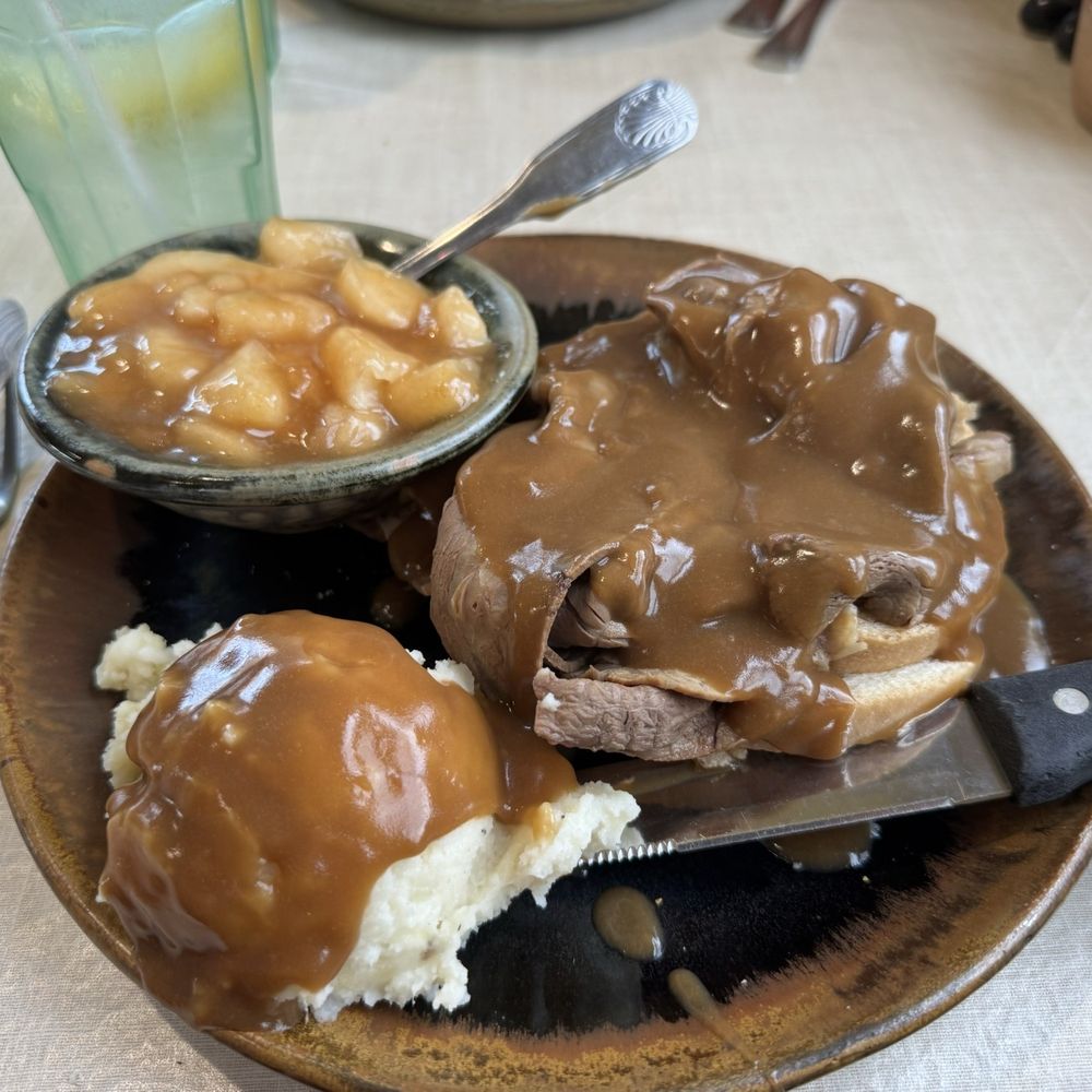 Old Mill Pottery House Cafe - Open Roast Beef Sandwich - American Near Me - Pigeon Forge, Tennessee Old Mill Pottery House Cafe - Open Roast Beef Sandwich - American Near Me - Pigeon Forge, Tennessee