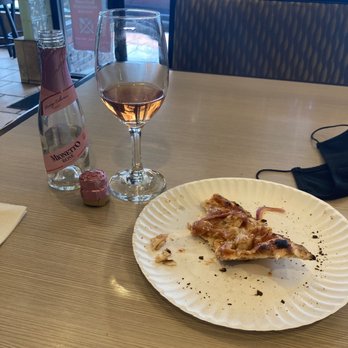 Mark & Toni's Coal Fired Pizza - yummy rosé wine and bbq pizza eaten up - Pizza Near Me - Belmont, Massachusetts Mark & Toni's Coal Fired Pizza - yummy rosé wine and bbq pizza eaten up - Pizza Near Me - Belmont, Massachusetts