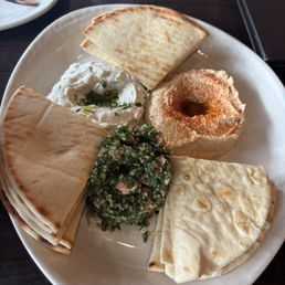 Trio dip (tazikki, tabouli and hummus)