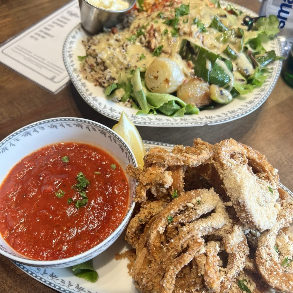 DC Vegan - King Trumpet Calamari and Seasonal Special Harvest Salad - Vegan Near Me - Washington, DC, District of Columbia
