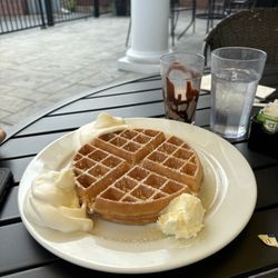 Nudy's Cafe - Eagleview Blvd - Plain Waffle & Chocolate Milk. Yummy!