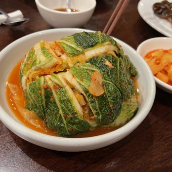 Yong Su San - CHUNG: [Kaesung Bossam Kimchi] - Kaesung style wrapped cabbage Kimchi stuffed with radish, pine nuts, dates and pickled mix of seafood. - Korean Near Me - Los Angeles, California