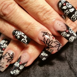 Letting Go - Nude flower printed nails