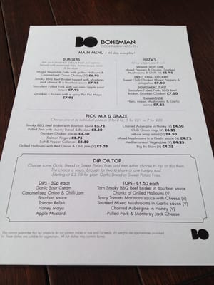 Menu photo 2 Bohemian Bar and Kitchen Birmingham, XWM