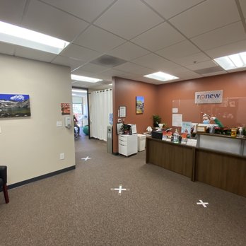 Renew Physical Therapy - Front desk and waiting room. Precautions are always taken for safety of our patients. - Physical Therapy Near Me - Mill Valley, California