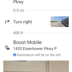 Boost Mobile - Screenshot of Google Maps with their current address