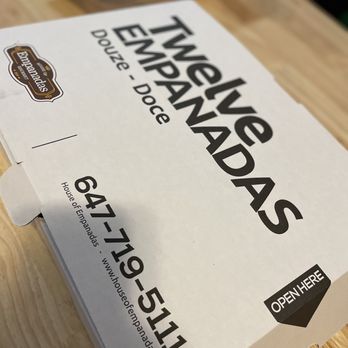 House of Empanadas - The front of the box & contact info - Food Delivery Services Near Me - Toronto, Ontario