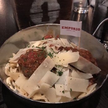 Sienna Mercato - Beef meatballs on parm pasta! - Italian Near Me - Pittsburgh, Pennsylvania