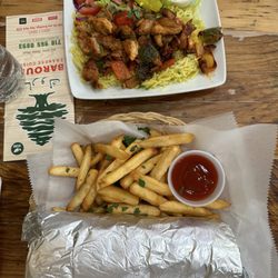 Barouk - Chicken on rice Falafal Pita French Fries
