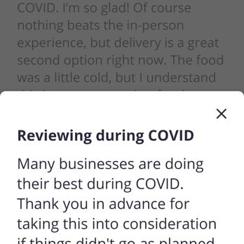 Tasty Pot - Glad Yelp has this reminder. Some of the reviews I see lately shows some people need to see this message. - Taiwanese Near Me - Dublin, California