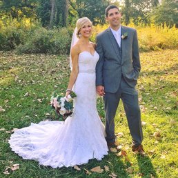 My wife and I in her dress from Clarice's. My wife and I in her dress from Clarice's.