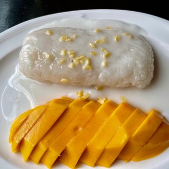 Thai Rhapsody - Sweet coconut sticky rice with fresh mango...oh soooooo delish!!! - Thai Near Me - Mill Creek, Washington Thai Rhapsody - Sweet coconut sticky rice with fresh mango...oh soooooo delish!!! - Thai Near Me - Mill Creek, Washington