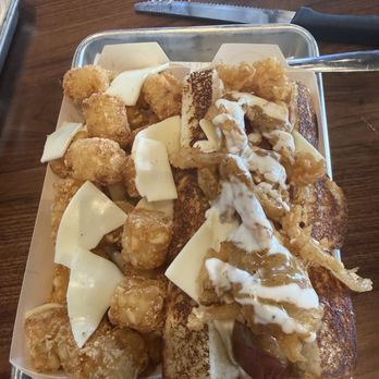 Dog Haus Biergarten - Franklin - Cheese tots looking like they were made by actual toddlers. Lump cuts of onion too boot. - Burgers Near Me - Franklin, Tennessee Dog Haus Biergarten - Franklin - Cheese tots looking like they were made by actual toddlers. Lump cuts of onion too boot. - Burgers Near Me - Franklin, Tennessee