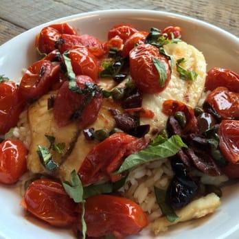Downtown Kitchen - Tilapia with Tomato-Caper sauce! Smells delicious! - Cafeteria Near Me - Milwaukee, Wisconsin