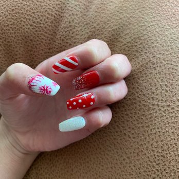 Classic Nails - This time I got christmas theme nails in the spirit of the holidays! - Nail Salons Near Me - Anaheim, California