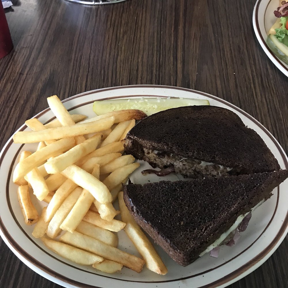 The Summit Corral - Patti Melt on grilled Pumpernickel Bread - Pizza Near Me - Jordan, Montana