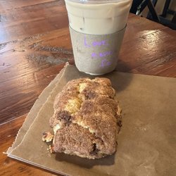 Zoetic Coffee - Cold brew with half and half and a scone