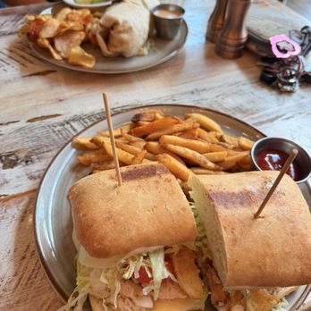 Local Table - the Not So Crispy Chicken Ciabatta with Fries - New American Near Me - Cypress, Texas